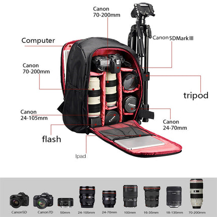 UNHO Large Camera Computer Backpack Bag Rucksack DSLR Case for Canon Nikon Sony