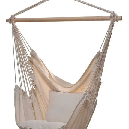 Project One Hanging Rope Hammock Chair, Hanging Rope Swing Seat with 2 Pillows, Carrying Bag, and Hardware Kit Perfect for Outdoor/Indoor Yard Deck Patio and Garden, 300 Pound Capacity