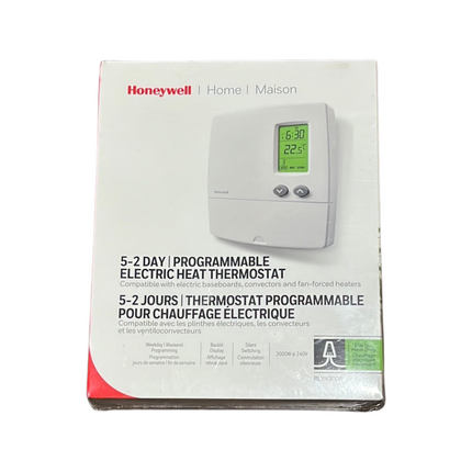 Honeywell Home Programmable Electric Baseboard Heater Thermostat/Reads Out in Celsius Convertible to Fahrenheit with Menu